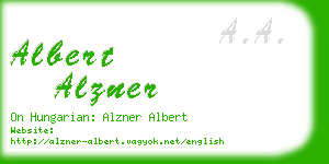 albert alzner business card